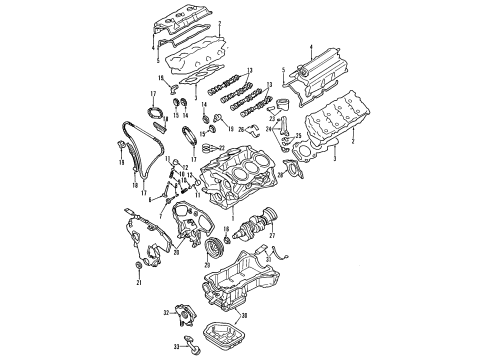 2007 Infiniti G35 Engine Parts, Mounts, Cylinder Head & Valves, Camshaft & Timing, Oil Pan, Oil Pump, Crankshaft & Bearings, Pistons, Rings & Bearings, Variable Valve Timing Lifter-Valve Diagram for 13231-JK00A