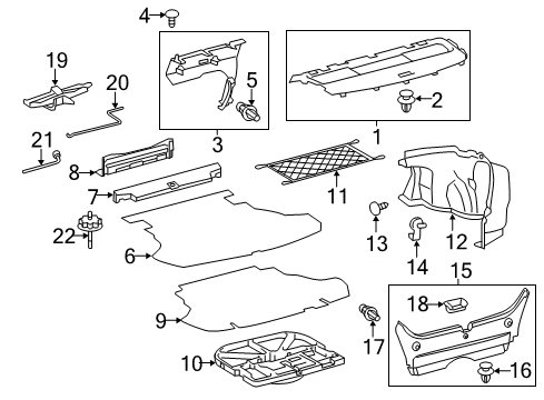 2013 Toyota Camry Interior Trim - Rear Body Floor Cover Diagram for 64711-06231-C0