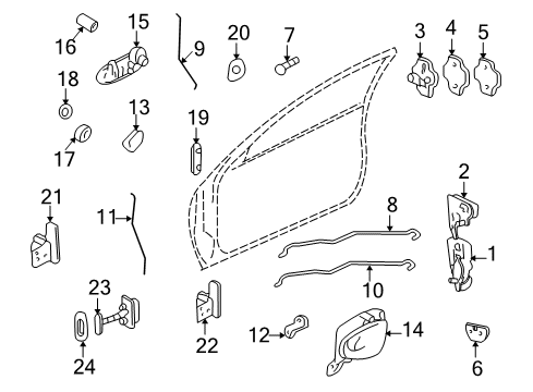 2003 Pontiac Grand Am Front Door Switch Asm, Side Window Diagram for 19244689