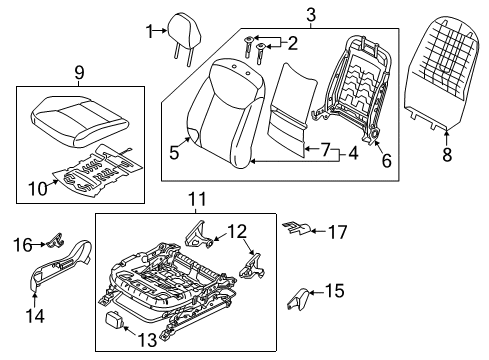 2016 Hyundai Elantra Heated Seats Track Assembly-Front Seat Passenger Diagram for 88600-3X540-RY