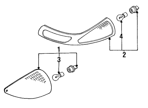 1993 Dodge Stealth Bulbs Lamp Kit, Frt. Rt. Diagram for MB698918