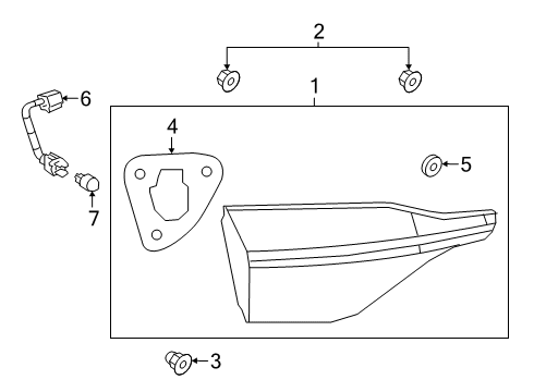 2021 Toyota Corolla Backup Lamps Back Up Lamp Diagram for 81591-12220