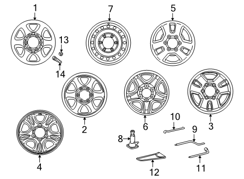 2001 Toyota 4Runner Wheels Wheel, Spare Diagram for 42611-35201