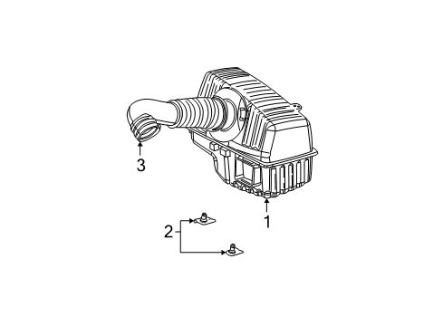 2002 Chrysler Sebring Air Intake Air Cleaner Diagram for 5017001AA