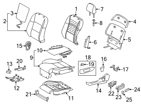 2017 Lexus GS450h Driver Seat Components Pad, Front Seat Cushion Diagram for 71512-30750