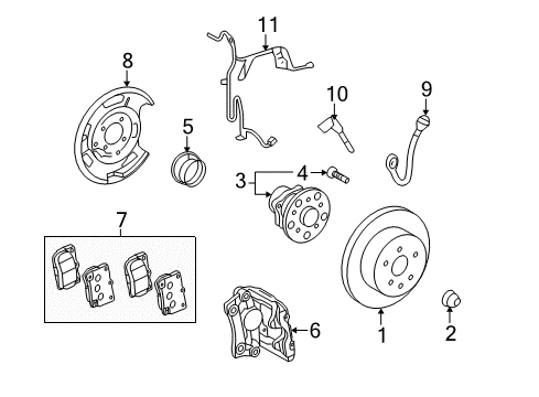 2006 Lexus GS300 Anti-Lock Brakes Rear Disc Brake Pad Kit Diagram for 04466-30210