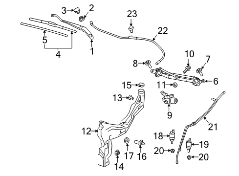 2019 GMC Terrain Wiper & Washer Components Wiper Arm Assembly Nut Diagram for 11609634