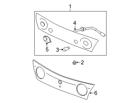 2004 Chevrolet Impala Backup Lamps Applique, Rear Compartment Lid(W/Back Up Lamp) Diagram for 10335616