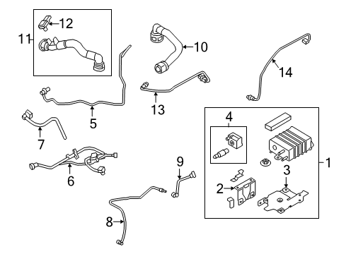2020 Ford EcoSport Emission Components Tube Assembly Diagram for F1FZ-6758-G