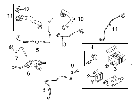 2020 Ford EcoSport Emission Components Vent Hose Diagram for CM5Z-6A664-D