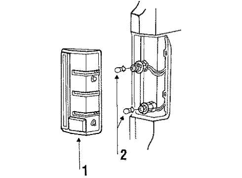 1987 Ford Ranger License Lamps Combo Lamp Assembly Diagram for E4TZ13405C