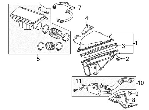 2013 Cadillac ATS Filters Air Inlet Tube Diagram for 20936181