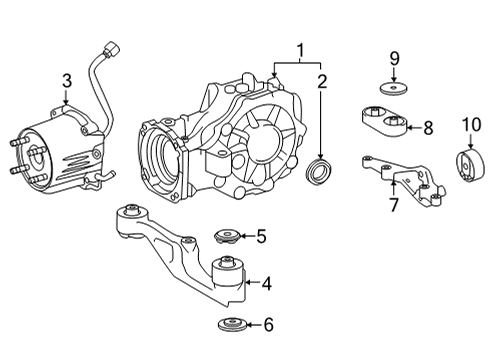 2022 Lexus NX350 Axle & Differential - Rear Upper Insulator Diagram for 41653-42010