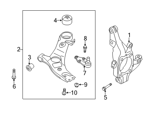2016 Hyundai Santa Fe Sport Front Suspension Components, Lower Control Arm, Stabilizer Bar Arm Complete-Front Lower, LH Diagram for 54500-4Z000