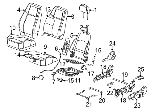 2007 Chevrolet Cobalt Heated Seats Pad-Driver Seat Cushion Diagram for 15289208