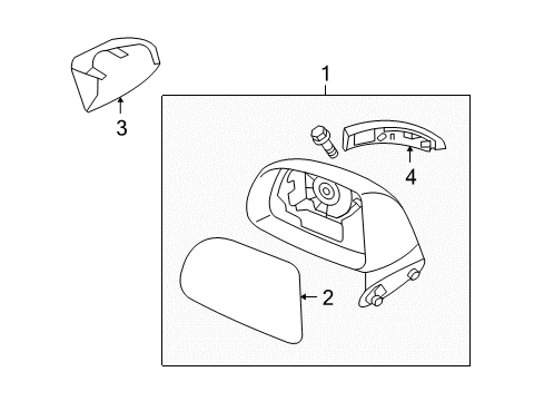 2010 Kia Rondo Outside Mirrors Outside Rear View G/Holder Assembly, Left Diagram for 876111D100