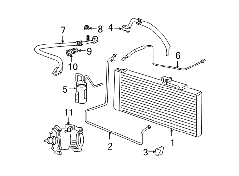 2007 Dodge Ram 1500 A/C Condenser, Compressor & Lines PULLEY-A/C Compressor Diagram for 5189277AA