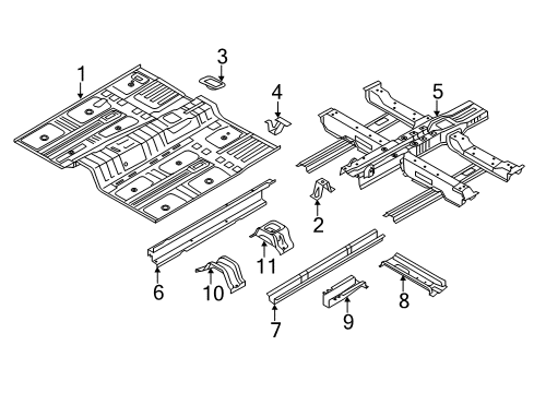2014 Kia Sorento Floor & Rails Bracket Assembly-Canister Mounting Diagram for 65127-2W000