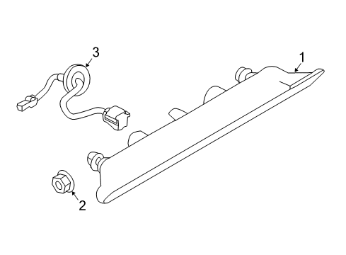 2018 Nissan Murano High Mount Lamps Stop Lamp Assembly-High Mounting Diagram for 26590-9B90B