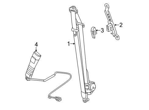 2014 Chevrolet Captiva Sport Seat Belt Outer Buckle Diagram for 19257795