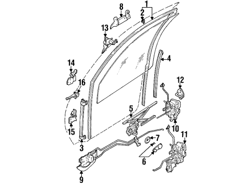 1999 Chevrolet Metro Front Door - Lock & Hardware Lock Assembly Diagram for 30020401