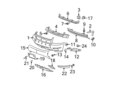 2012 Chevrolet Suburban 1500 Front Bumper Grille Nut Diagram for 11609385