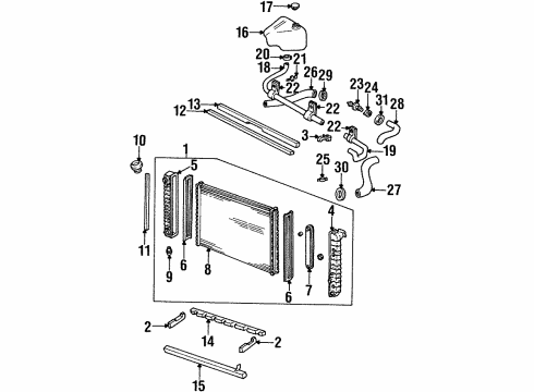 1995 Buick Riviera Radiator & Components Thermostat Unit Diagram for 24506986