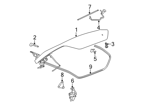 2007 Pontiac G6 Trunk Weatherstrip Asm-Rear Compartment Lid Diagram for 25854104