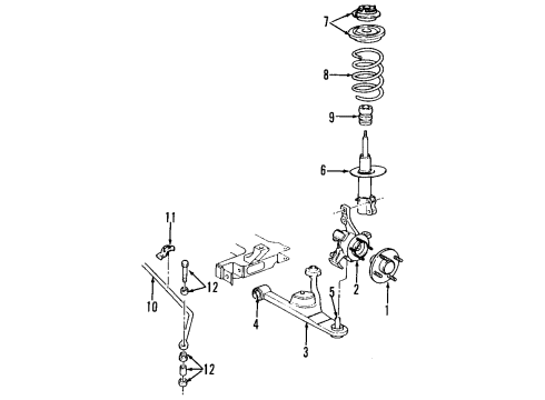 2004 Dodge Neon Front Suspension Components, Lower Control Arm, Stabilizer Bar Bar-Front SWAY Diagram for 4656856AA