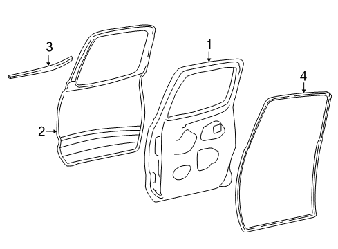 2003 Toyota Tacoma Rear Door Door Shell Diagram for 67003-04020