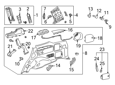 2019 Lexus LX570 Interior Trim - Quarter Panels GARNISH, RR Pillar Diagram for 62471-60641-B0