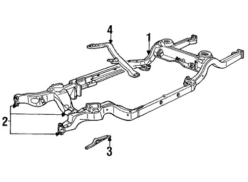 1991 Chevrolet Caprice Frame & Components Support Asm-Trans. Diagram for 10097961