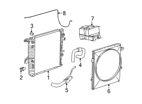 2007 Ford Ranger Radiator & Components Shroud Diagram for F87Z-8146-AC