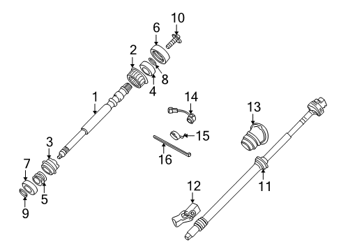 2002 BMW Z8 Shaft & Internal Components Steering Shaft Diagram for 32311096442