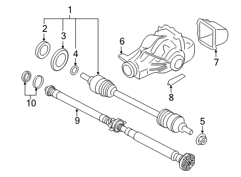 2017 BMW X3 Axle & Differential - Rear Rear Drive Shaft Assembly Diagram for 26107630377