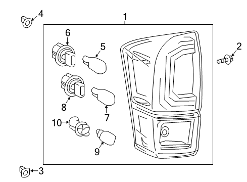 2018 Toyota Tacoma Bulbs Tail Lamp Assembly Diagram for 81560-04190