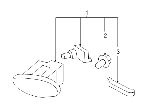 2008 Hyundai Santa Fe Fog Lamps Front Driver Side Fog Light Assembly Diagram for 92201-2B000