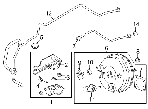 2017 Lincoln MKZ Dash Panel Components Master Cylinder Diagram for DG9Z-2140-D