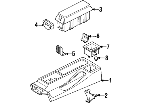 1997 BMW 318ti Center Console Coinbox Diagram for 51168146482