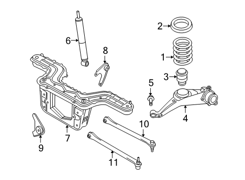 2007 Ford Escape Rear Suspension Rear Crossmember Bracket Diagram for 5L8Z-4K204-AA