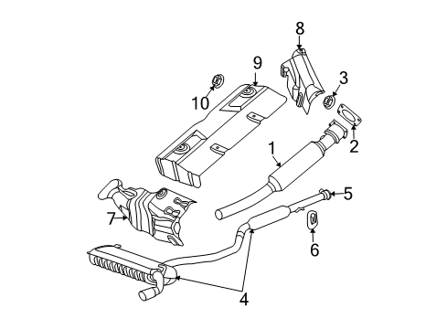 2009 Dodge Caliber Exhaust Components Catalytic Converter Diagram for 4854628AE
