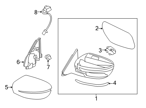 2015 Nissan Rogue Mirrors Clip Diagram for 01553-2DT0A