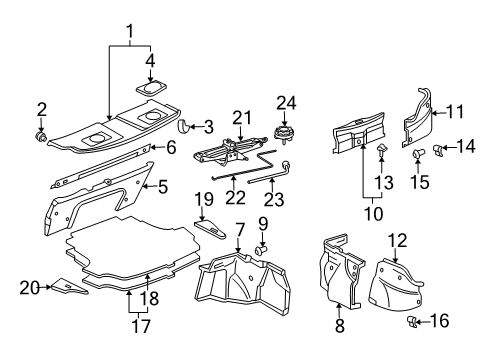 2001 Toyota Solara Interior Trim - Rear Body Partition Panel Diagram for 64271-06010