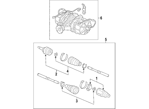 2003 Honda Pilot Rear Axle, Axle Shafts & Joints, Drive Axles, Propeller Shaft Shaft Assembly, Propeller Diagram for 40100-S3V-A03