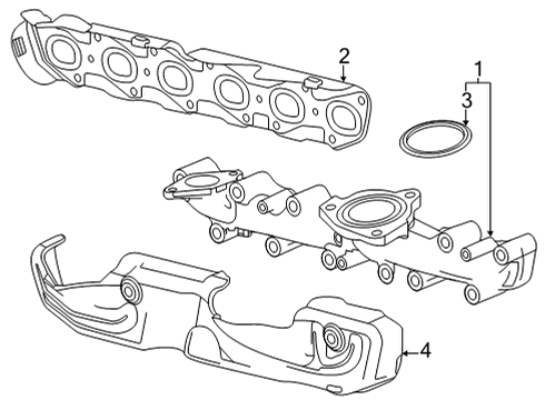 2021 GMC Yukon XL Exhaust Manifold Heat Shield Diagram for 12690554