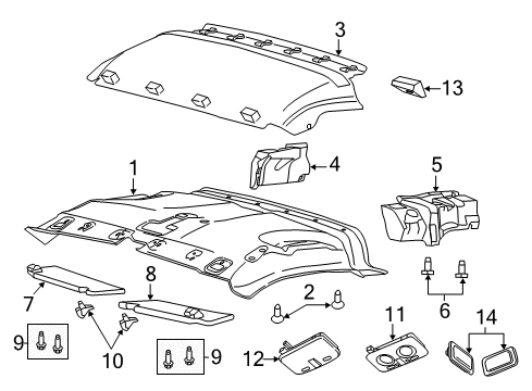 2019 Ram ProMaster 2500 Interior Trim - Roof Housing-Lamp Diagram for 5YU66LA6AA