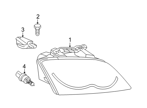 2005 Chrysler Pacifica Headlamps Passenger Side Headlight Assembly Diagram for 4857850AE