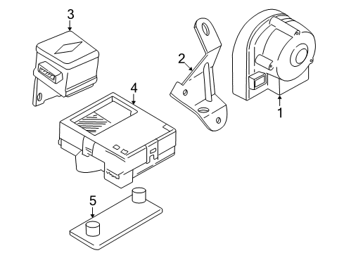 2002 BMW 530i Anti-Theft Components Bracket For Radio Burglar Alarm Module Diagram for 65758363095