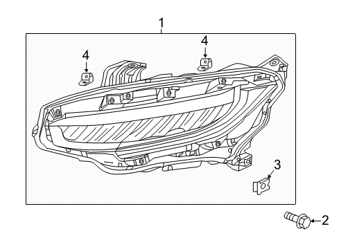 2019 Honda Civic Headlamps W-KIT, LIGHT ASSY L Diagram for 06336-TEG-305