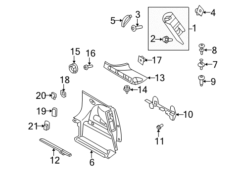 2014 Mini Cooper Interior Trim - Rear Body Hex Bolt Diagram for 07119904401